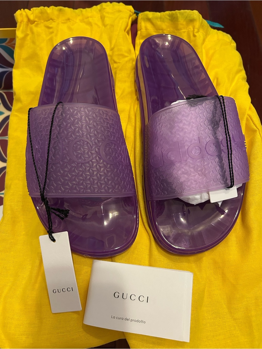 Gucci x Addidas Adilette Slides Purple Women’s 38